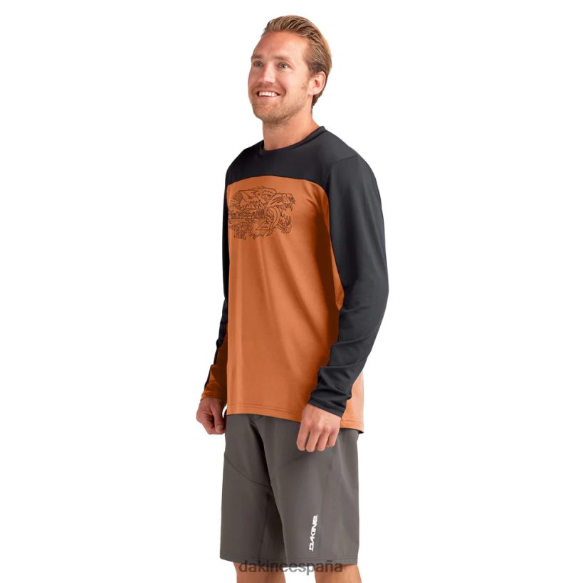 maillot ciclista de manga larga sinclinal papaya naranja espigar lobo Dakine hombres ropa 2VTF0X146 - Image 1