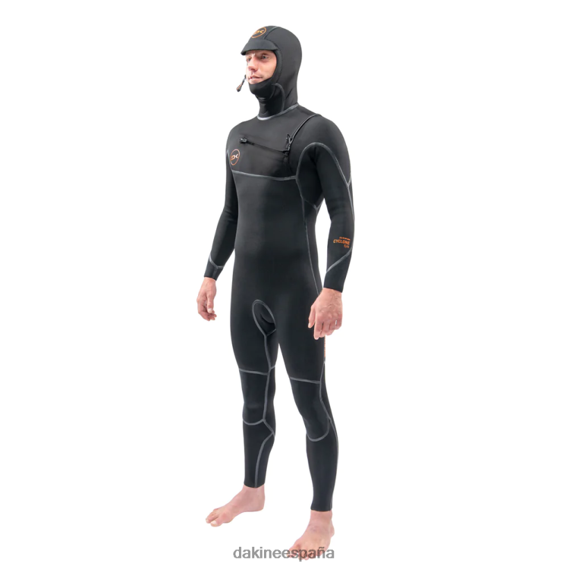traje de neopreno con capucha y cremallera en el pecho ciclón 4/3 mm negro Dakine hombres ropa 2VTF0X124 - Image 3
