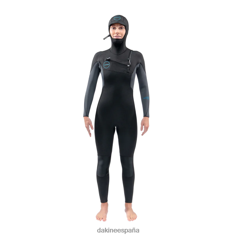 Traje de neopreno con capucha y cremallera en el pecho Quantum 5/4/3 mm negro Dakine mujer ropa 2VTF0X740 - Image 1