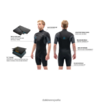 Traje de neopreno corto Quantum con cremallera en el pecho de 2/2 mm Gris oscuro Dakine hombres ropa 2VTF0X115 - Image 5