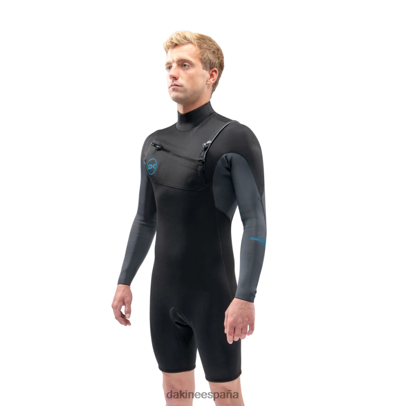 Traje de neopreno corto Quantum de manga larga con cremallera en el pecho de 2/2 mm f/l Gris oscuro Dakine hombres ropa 2VTF0X103 - Image 2