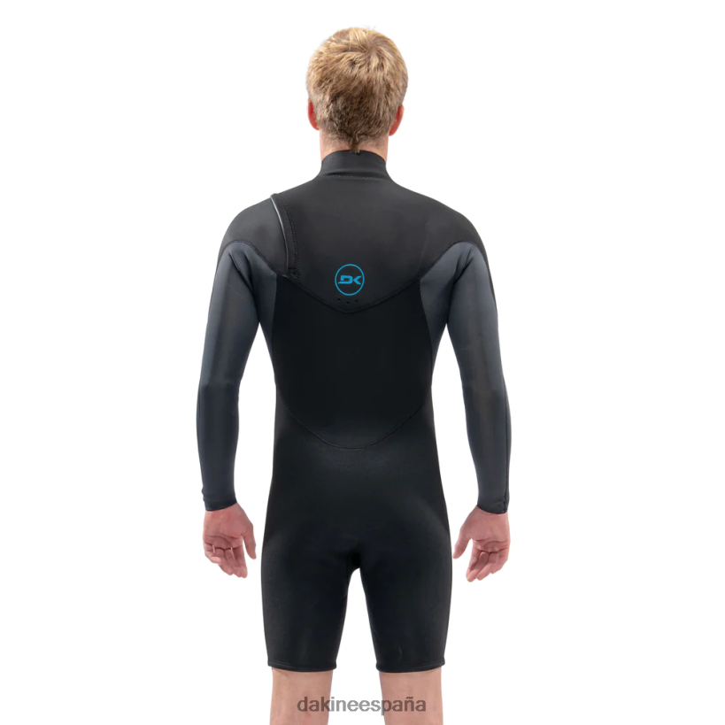 Traje de neopreno corto Quantum de manga larga con cremallera en el pecho de 2/2 mm f/l Gris oscuro Dakine hombres ropa 2VTF0X103 - Image 3