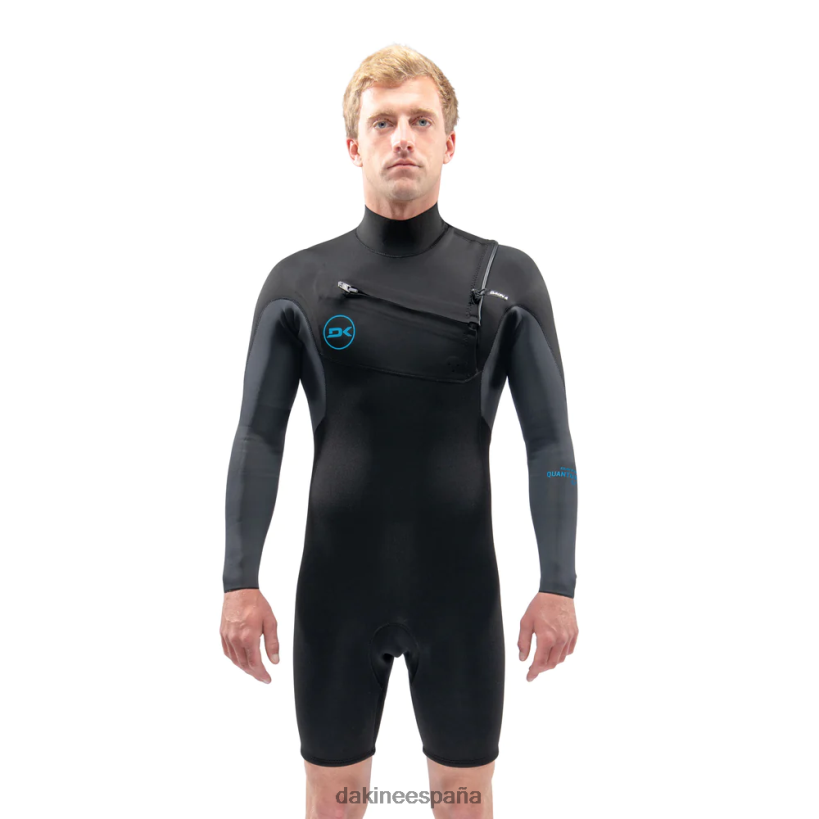 Traje de neopreno corto Quantum de manga larga con cremallera en el pecho de 2/2 mm f/l Gris oscuro Dakine hombres ropa 2VTF0X103 - Image 1